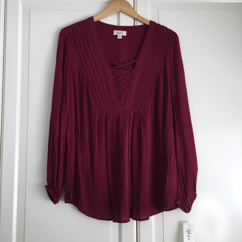 Style & Co Beet Red Blouse